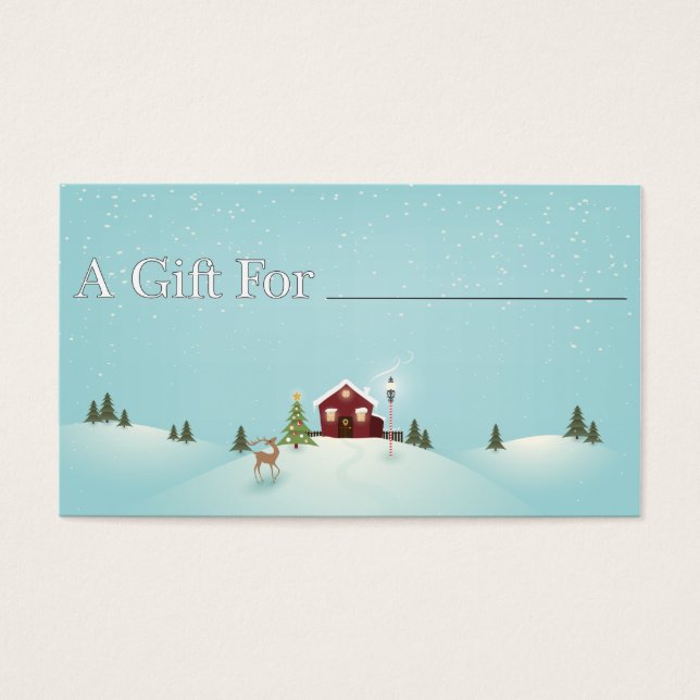 Etiqueta do presente da cabine de inverno (Frente)