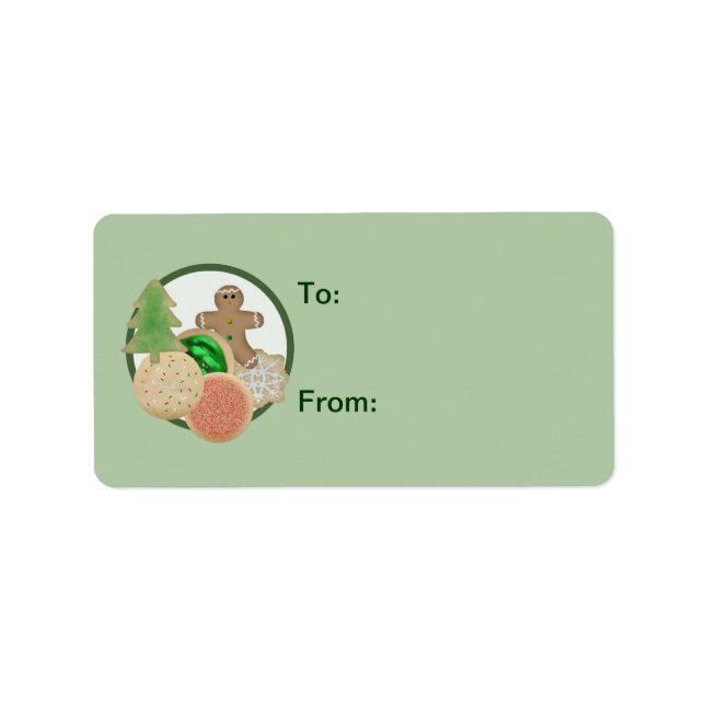 Etiqueta do presente de cookies de Natal (Frente)