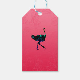 Etiqueta do presente de Ostrich abstrato