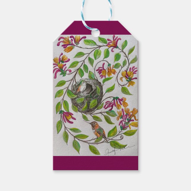 Etiqueta do presente para a casa do Hummingbird (Frente)