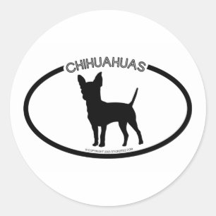 Etiqueta do preto da silhueta das chihuahuas