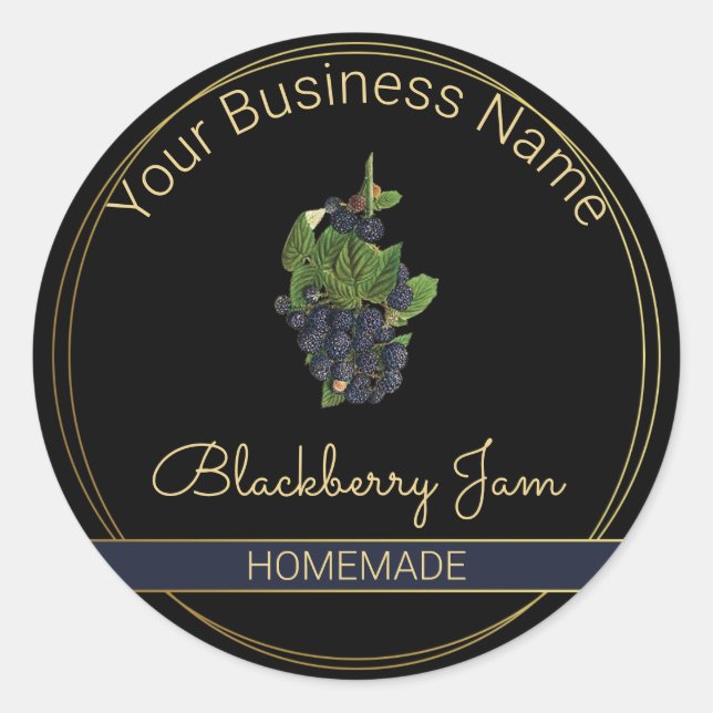 Etiqueta do produto Black & Dourado Blackberry Jam (Frente)