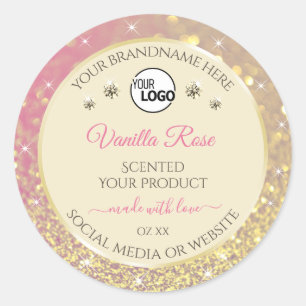 Etiqueta do produto Creme cinza cintilante rosa Do