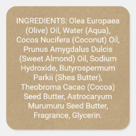 Etiqueta do produto de listagem de componentes de