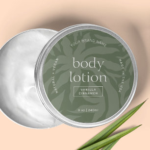 Etiqueta do produto Elegante Sage Green Lotion Jar