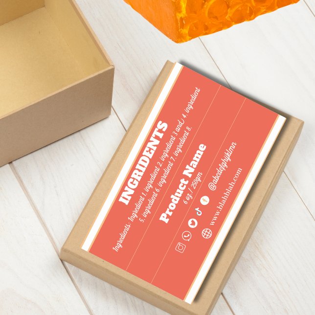 Etiqueta do produto Ingrediente (Criador carregado)