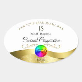 Etiqueta do produto Monograma Dourado de onda clar