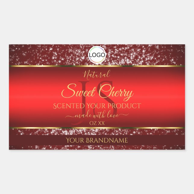 Etiqueta do produto Red Dourado Logo Initials Glit (Frente)