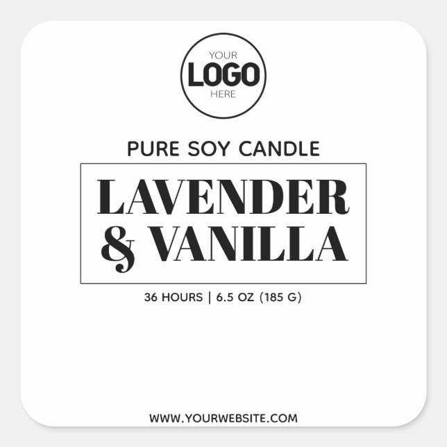 Etiqueta do produto Soy Candle Design (Frente)