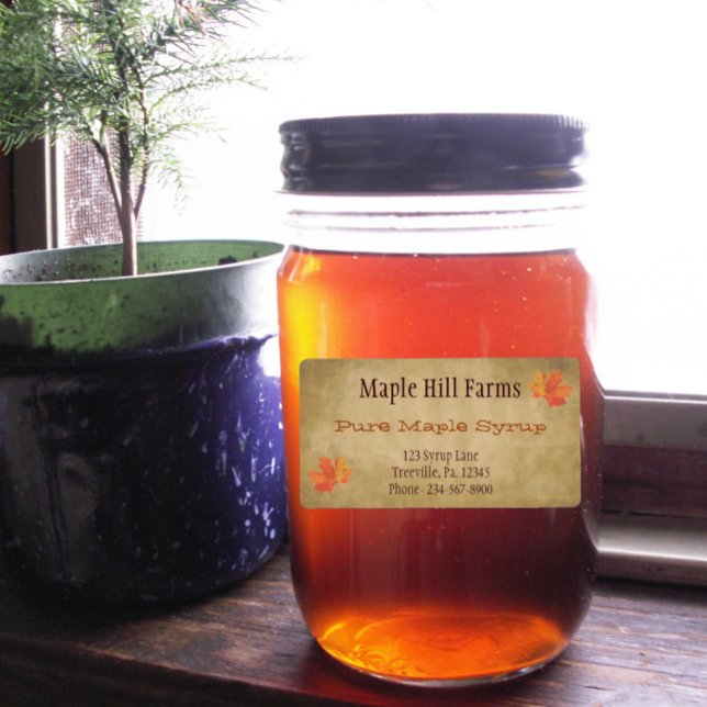 Etiqueta do Produto Xarope Maple Foles (Criador carregado)