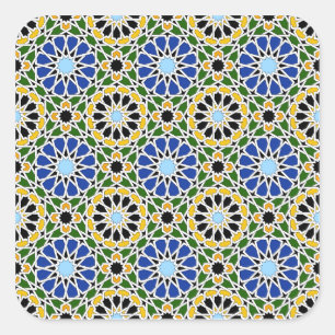 Etiqueta do quadrado do azulejo do Moorish