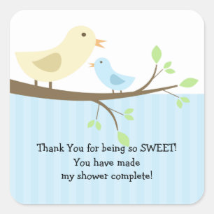 Etiqueta do quadrado do chá de fraldas do pássar