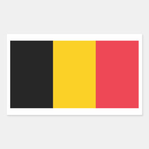 Etiqueta do retângulo com a bandeira de Bélgica