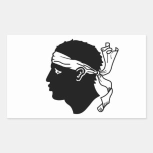 Etiqueta do retângulo com a bandeira de Córsega