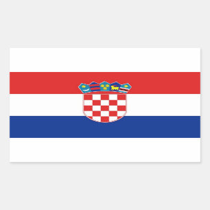 Etiqueta do retângulo com a bandeira de Croatia