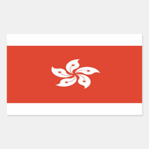 Etiqueta do retângulo com a bandeira de Hong Kong