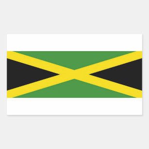 Etiqueta do retângulo com a bandeira de Jamaica