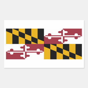 Etiqueta do retângulo com a bandeira de Maryland,