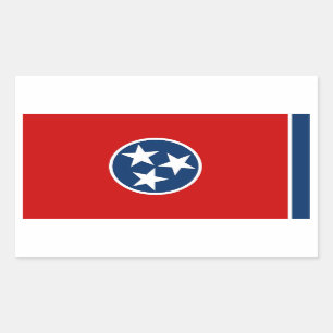 Etiqueta do retângulo com a bandeira de Tennessee
