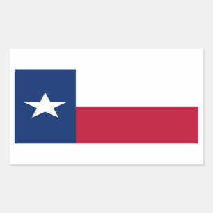 Etiqueta do retângulo com a bandeira de Texas