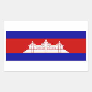 Etiqueta do retângulo da bandeira de Cambodia