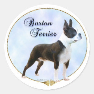 Etiqueta do retrato de Boston Terrier