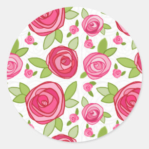 Etiqueta do selo do envelope dos rosas do rosa