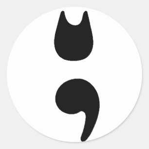 Etiqueta do Semicolon do gato