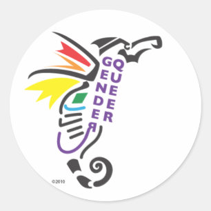 Etiqueta do símbolo de Genderqueer (1 polegada