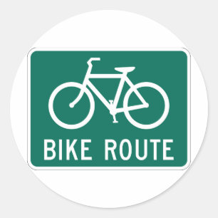 Etiqueta do sinal da rota da bicicleta