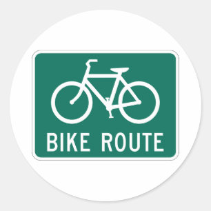 Etiqueta do sinal da rota da bicicleta grande