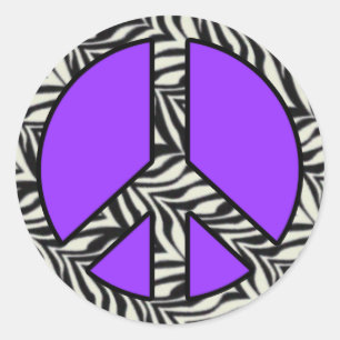 Etiqueta do sinal de paz do impressão da zebra