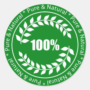 Etiqueta do sinal puro & natural de 100%