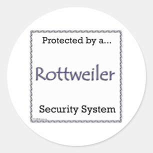 Etiqueta do sistema de segurança de Rottweiler