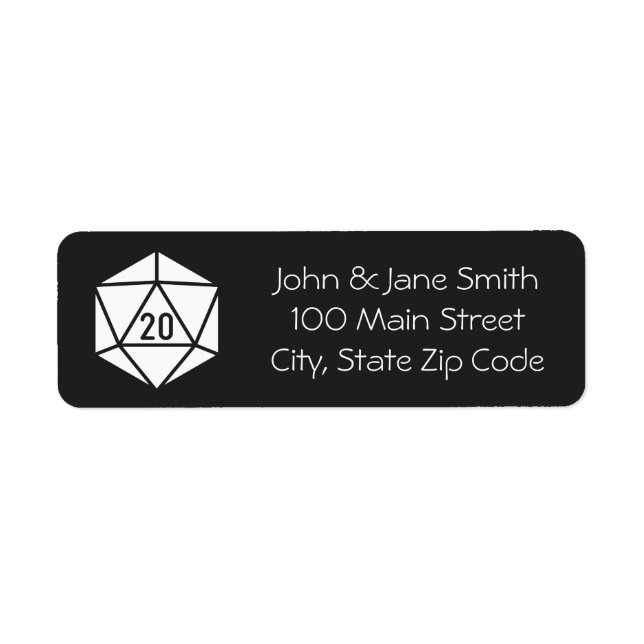 Etiqueta do Tabletop Chic em Preto para Endereço d (Frente)