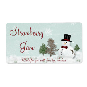 Etiqueta do Tag do presente do boneco de neve ou