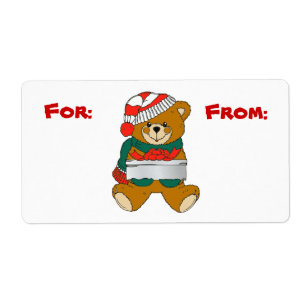 Etiqueta do Tag do presente do urso do Natal