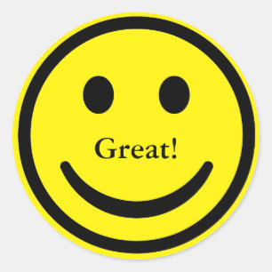 Etiqueta do texto da cara amarela feita sob