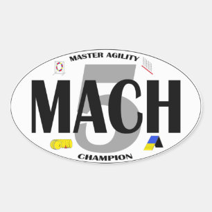 Etiqueta do título da agilidade do cão do MACH 5