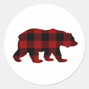 Etiqueta do urso da xadrez do búfalo