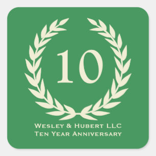 etiqueta do verde da grinalda do aniversário do