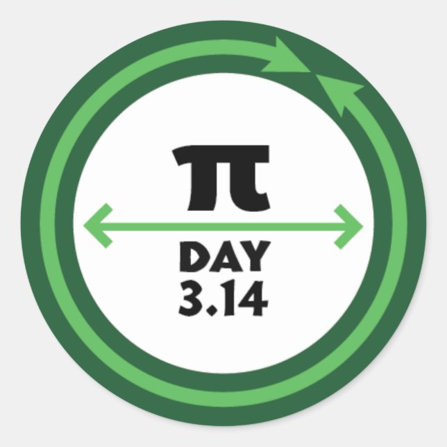 Etiqueta do verde do dia do Pi (Frente)