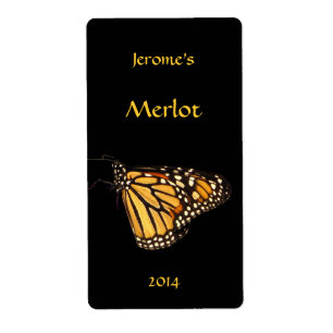 Etiqueta do vinho da borboleta de monarca