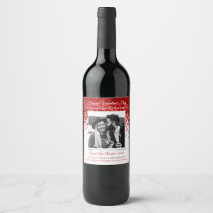 Etiqueta do vinho da foto do dia dos namorados dos