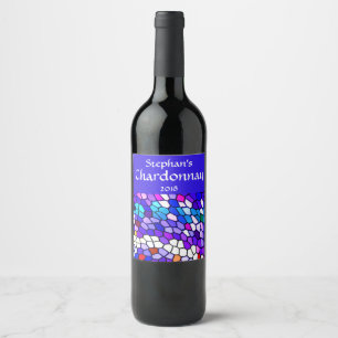 Etiqueta do vinho do teste padrão do azulejo de