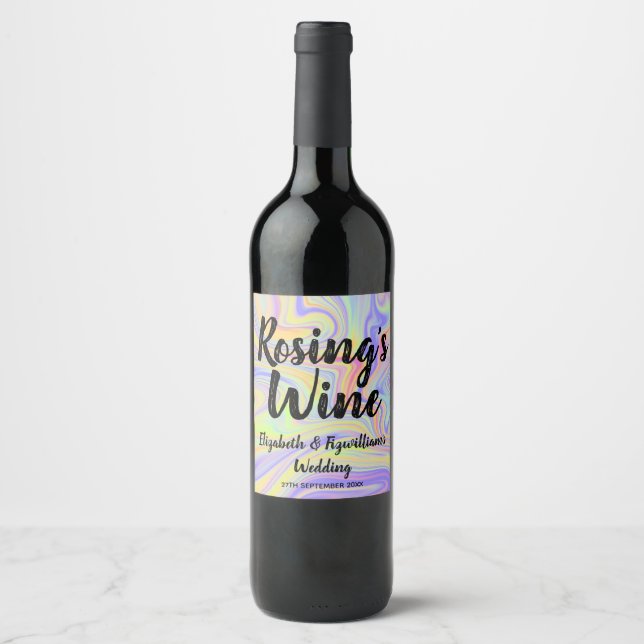Etiqueta do Vinho Marmoreado do Arco-Íris de Paste (Frente)