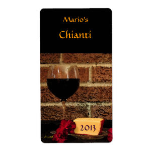 Etiqueta do vinho tinto