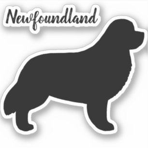 Etiqueta do vinil de Newf da silhueta do cão de
