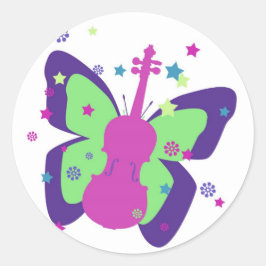 Etiqueta do violino da borboleta