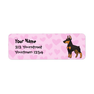 Etiqueta Doberman Pinscher Love (orelhas pontudas)
